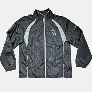 Chicago‎ White Sox Reebok Mens Full Zip Windbreaker Jacket L Vented MLB Baseball